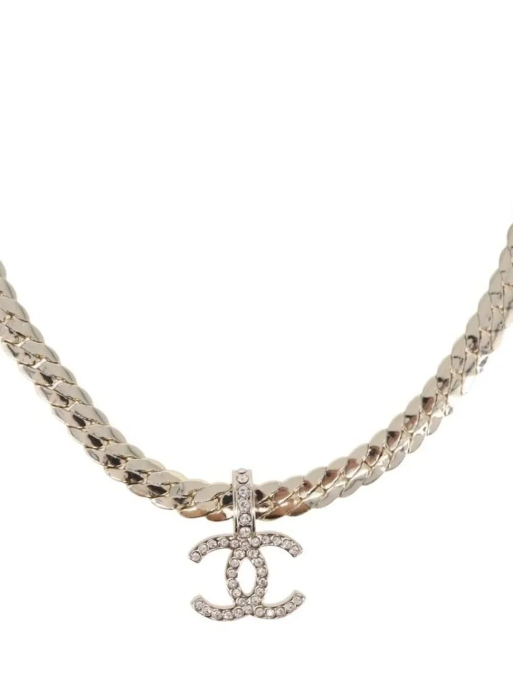 CHANEL Necklace metal Gold Tone CC Auth ka4882SAM
